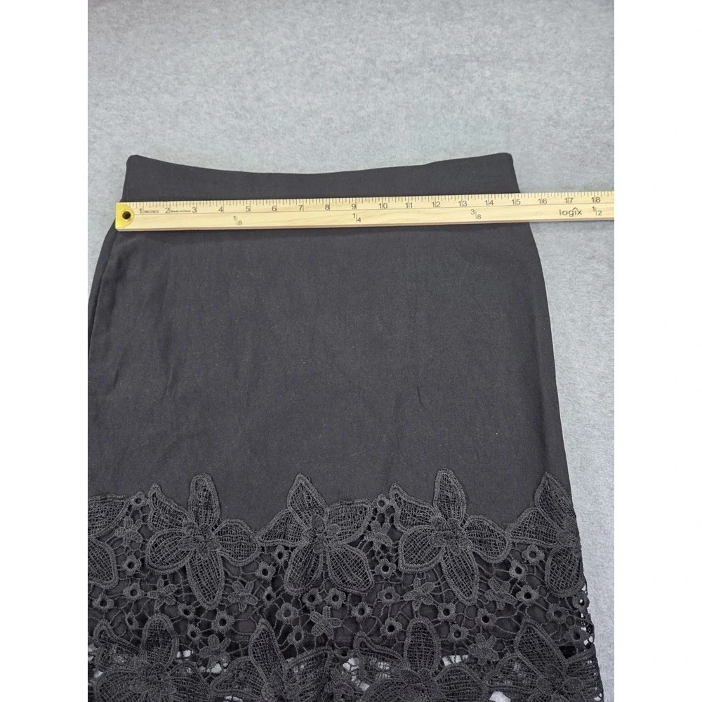 Black Lace Midi Skirt  Gothic Romance Dark Fairycore Whimsigoth Dark Y2K Pullon